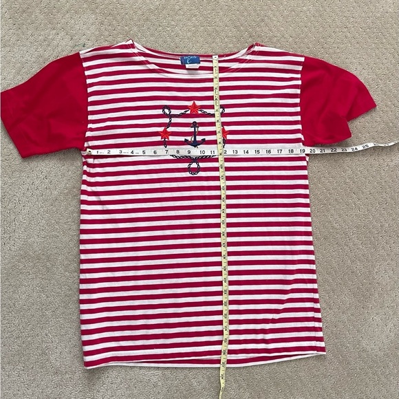 SPORTIV Women’s Red/White Striped Nautical Themed Short Sleeve-Size XL - Picture 4 of 4